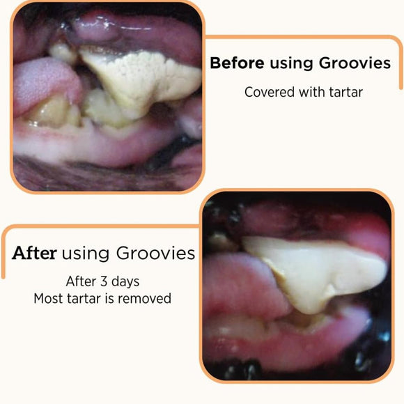 Groovies Senior Dental Chews for Medium Dogs 15-25 lb - Dog Treats 6