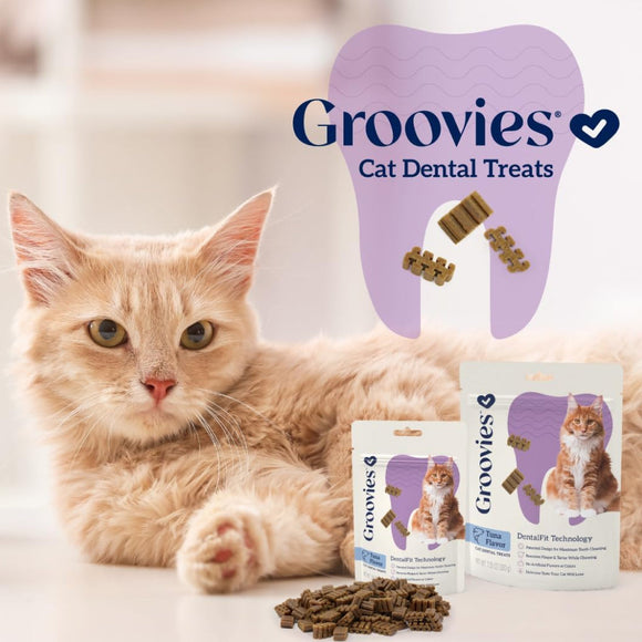 Groovies Tuna Flavor Dental Treats for Cats (7.05 oz)