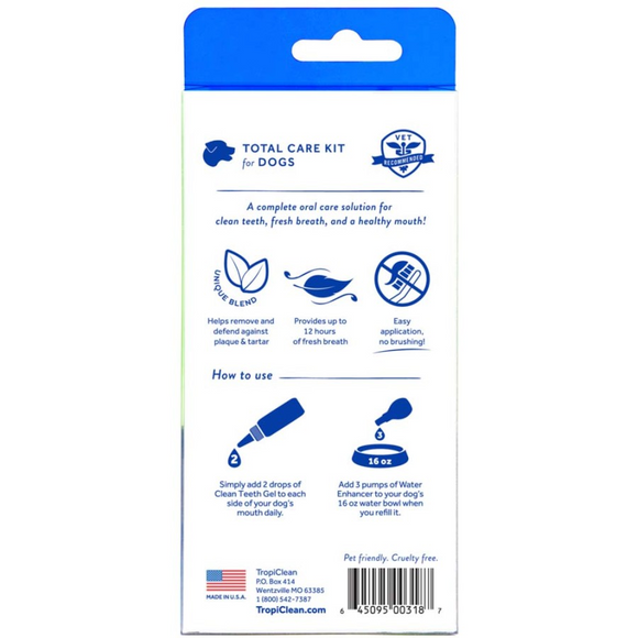 TropiClean Fresh Breath Total Care Oral Gel Kit for Dogs