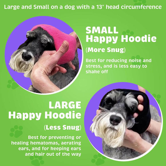 Happy Hoodie Calming Cap For Dogs PINK -2 pack ( 1 large 1 small)