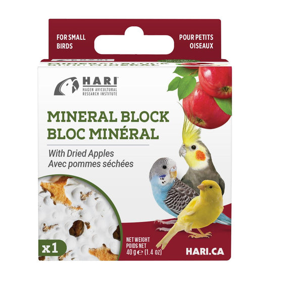 Hari Mineral Block with Dried Apple for Small Birds - Bird Health & Wellness 1