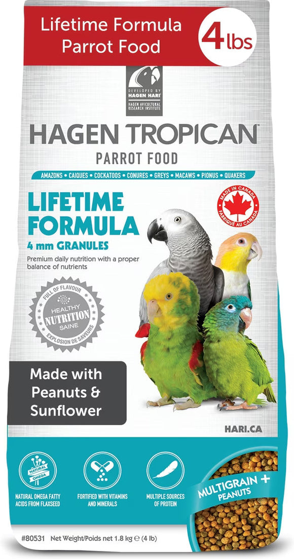 Hari Tropican Lifetime Formula Granules for Parrots - 4-lb - Bird Food 2