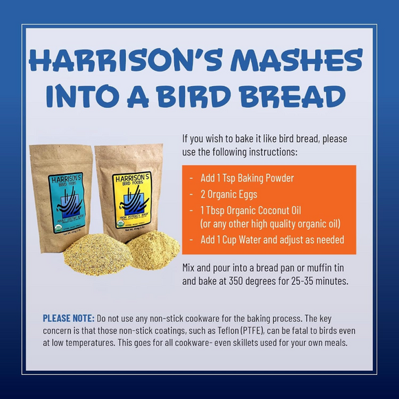 Harrison’s Bird Foods Adult Lifetime Mash Organic Powder Bird Food 1-lb - Bird Food 6