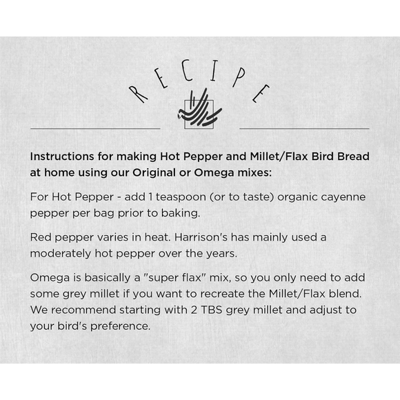 Harrison’s Bird Foods Bird Bread Mix Omega Organic Powder Bird Food 1-lb - Bird Food 6