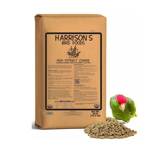 Harrison’s Bird Foods High Potency Coarse Organic Pellet Food for Medium to Large Birds - 25 lb - Bird Food 9