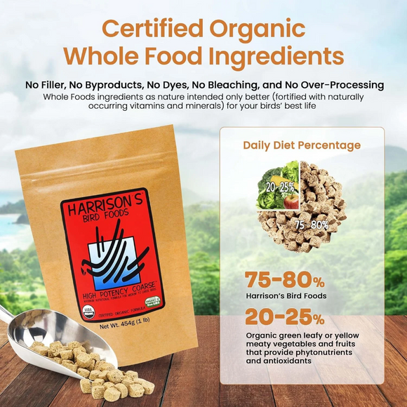 Harrison’s Bird Foods High Potency Coarse Organic Pellet Food for Medium to Large Birds - Bird Food 4