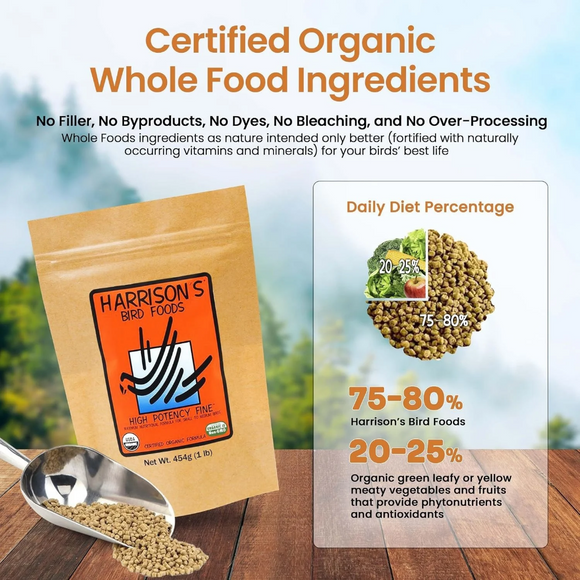 Harrison’s Bird Foods High Potency Fine Organic Pellet Food for Small to Medium Birds - Bird Food 5