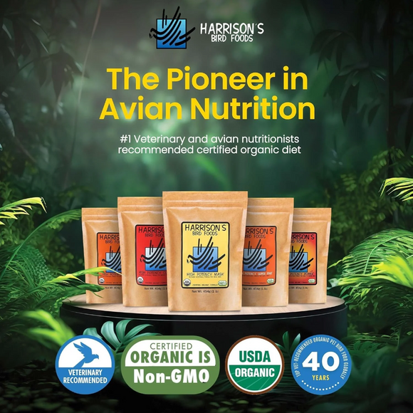 Harrison’s Bird Foods High Potency Mash Organic Powder Bird Food 1-lb - Bird Food 3