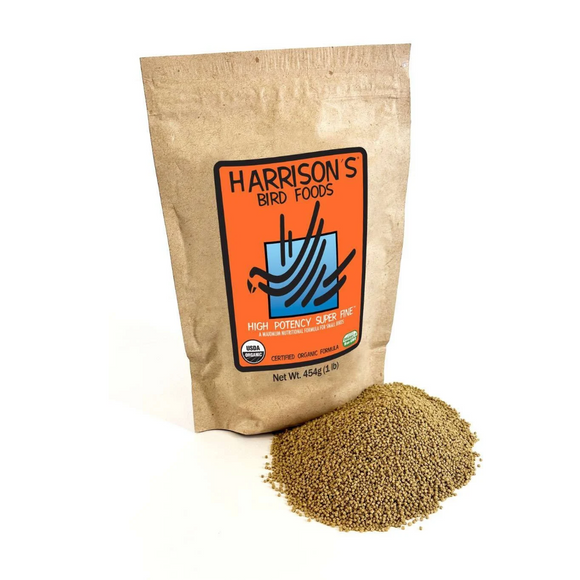 Harrison’s Bird Foods High Potency Super-Fine Organic Pellet Food for Small Birds 1-lb - Bird Food 1