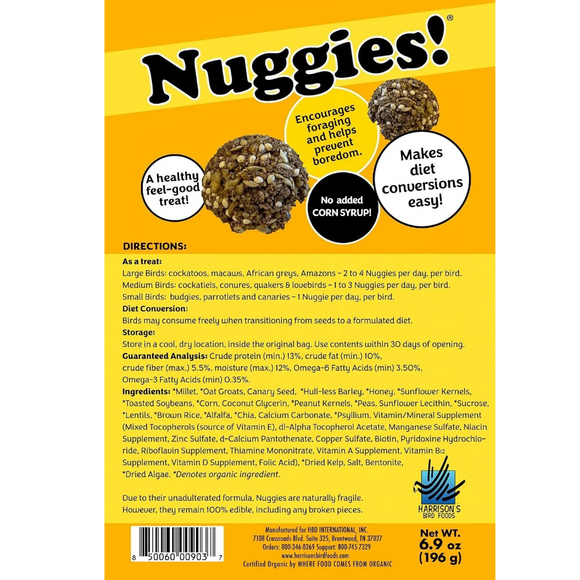 Harrison’s Bird Foods Nuggies Birds Treats 6.9-oz - Bird Food 2