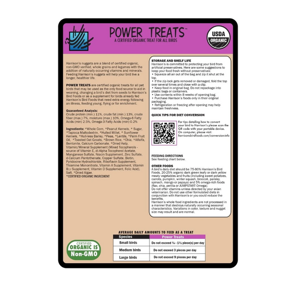 Harrison’s Bird Foods Power Treats Organic Pellet Bird Treats - Bird Food 2