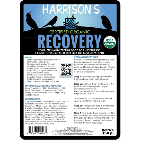 Harrison’s Bird Foods Recovery Formula Organic Bird Supplement - Bird Food 7