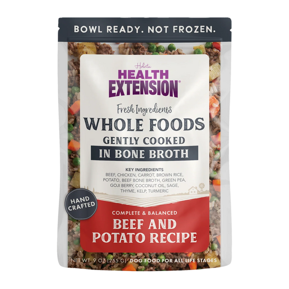 Health Extension Gently Cooked in Broth Beef & Potato Recipe Pouches for Dogs, 9-oz pouch
