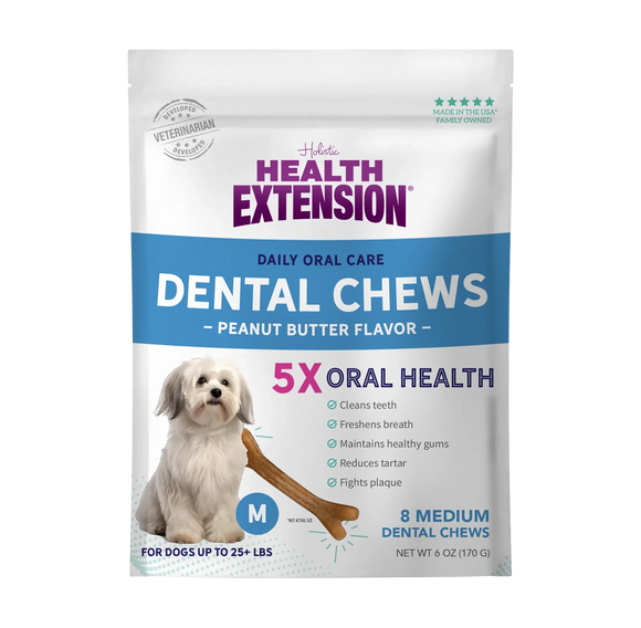 Health Extension Peanut Butter Flavor Dental Chews For Dogs medium