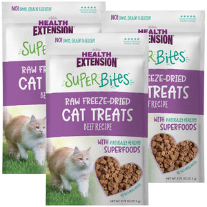 Health Extension SuperBites Freeze-Dried Raw Beef Recipe Cat Treats 0.75-oz - 3-pack - Cat Treats 2