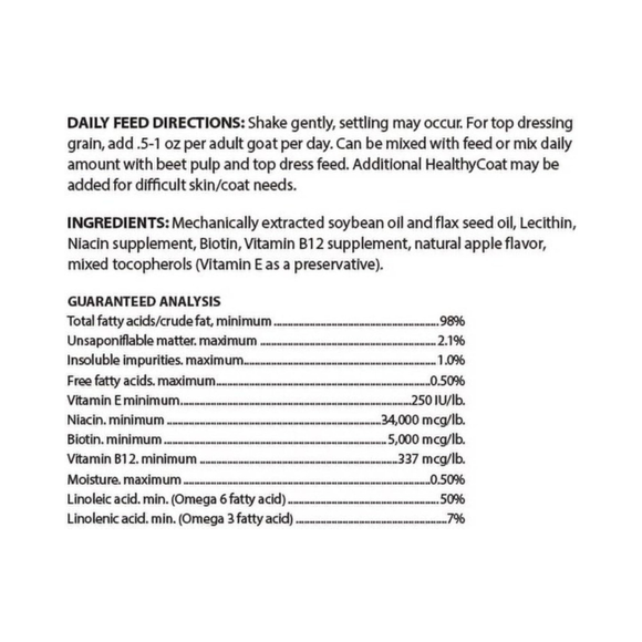 Healthy Coat Feed Supplement for Goats (32 oz) - Horse Vitamins & Supplements 3