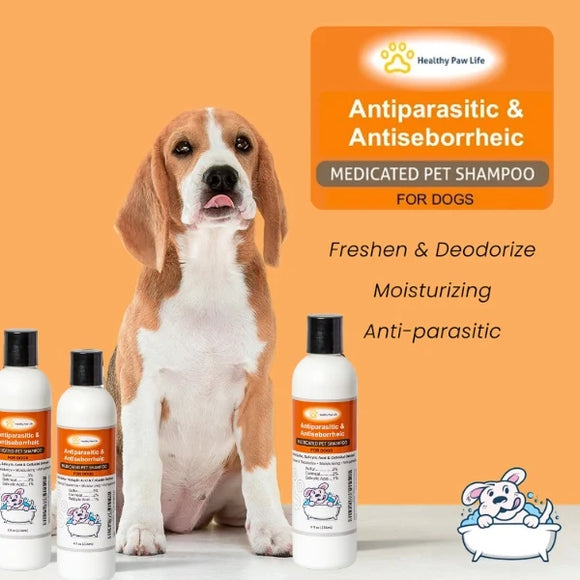 Healthy Paw Life Antiparasitic & Antiseborrheic Medicated Pet Shampoo for Dogs 8-oz - Pet Grooming Supplies 5