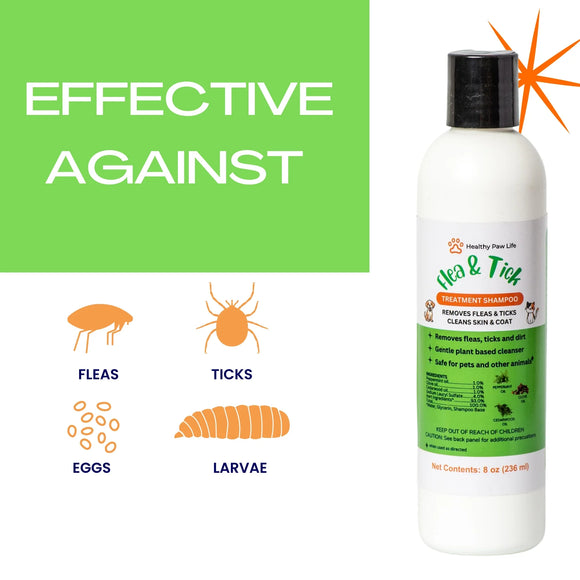 Healthy Paw Life Flea & Tick Shampoo for Dogs & Cats 8-oz - Flea & Tick Shampoos 5