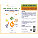 Healthy Paw Life Sulfur & Neem Restorative Shampoo with Oatmeal for Dogs Cats & Companion Animals 8-oz - Pet Grooming