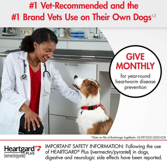 Heartgard Plus Chew for Dog Heartworm Prevention, 26-50 lbs (Green Box) Pet Medicine.