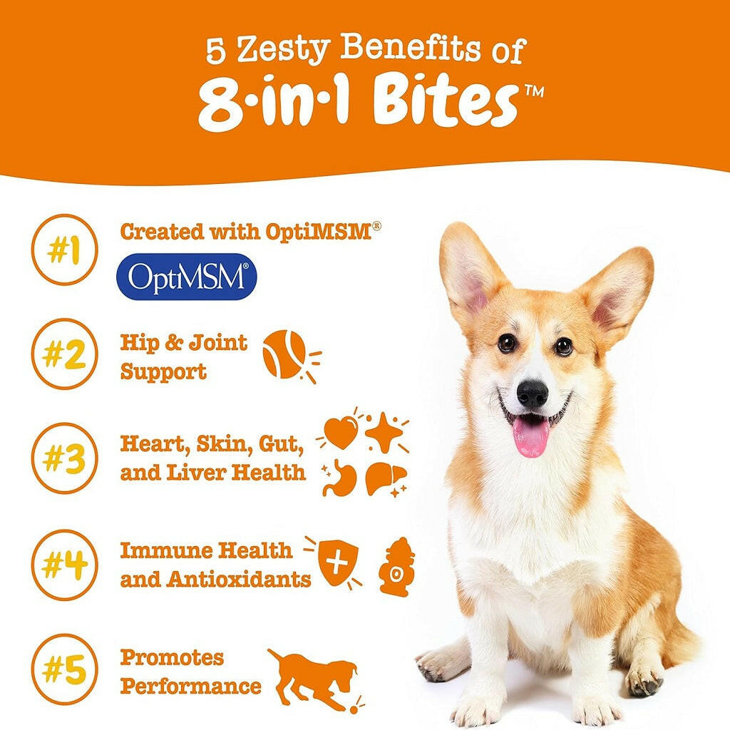 Zesty Paws 8-in-1 Multifunctional Bites Peanut Butter Flavored Soft Chews For Dogs (90 ct)