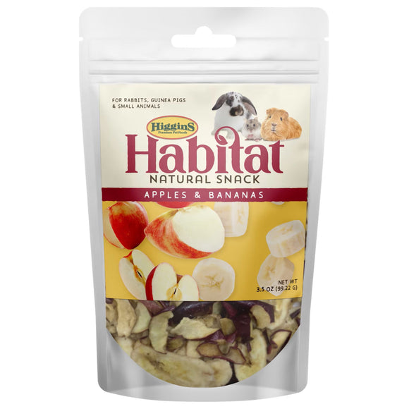 Higgins Habitat Natural Snack Apples & Bananas Small Animal 3.5 oz - Small Animal Treats 1