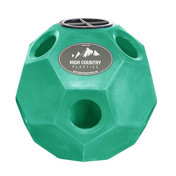 High Country Plastics Horse Feeder Ball - Green - Livestock Feeders 3