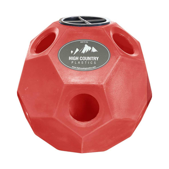 High Country Plastics Horse Feeder Ball - Red - Livestock Feeders 2