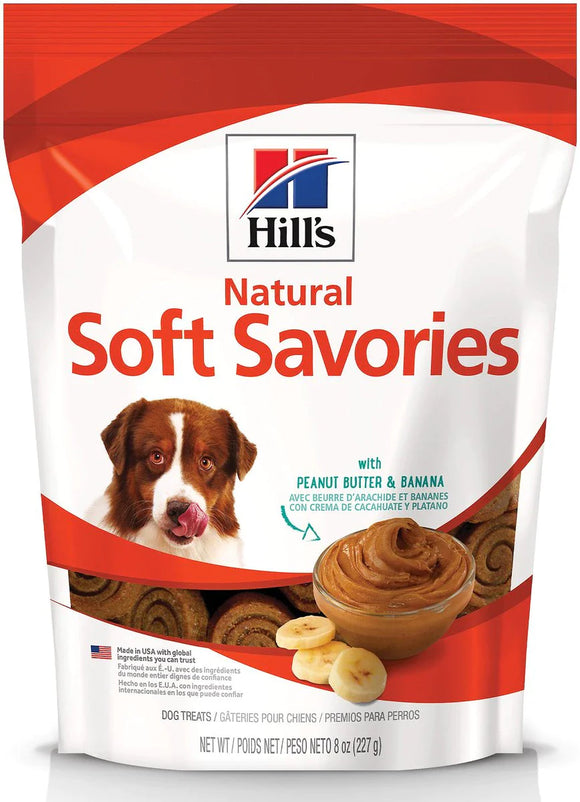 Hill’s Natural Soft Savories Dog Treats (8 oz) - Peanut Butter & Banana Recipe - Soft & Chewy Dog Treats 2