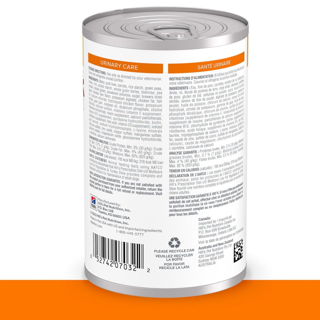 Hill's Prescription c/d Low Fat Vegies & Turkey Stew Wet Dog Food