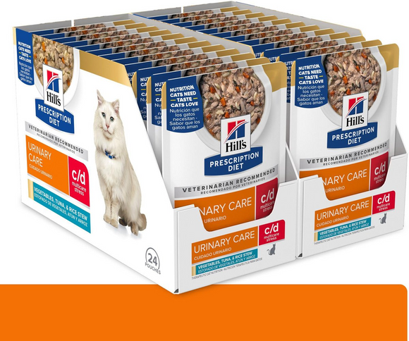 Hill’s Prescription Diet c/d Multicare Stress Vegetables Tuna & Rice Stew Wet Cat Food (2.8 oz x 24 pouches)