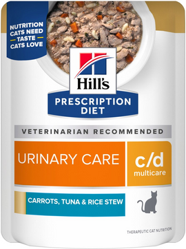Hill’s Prescription Diet c/d Multicare Urinary Care Carrots Tuna & Rice Stew Wet Cat Food (2.8 oz x 24 pouches)