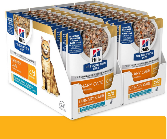 Hill’s Prescription Diet c/d Multicare Urinary Care Carrots Tuna & Rice Stew Wet Cat Food (2.8 oz x 24 pouches)