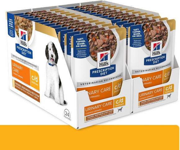 Hill’s Prescription Diet c/d Multicare Urinary Care Chicken Vegetable & Rice Stew Wet Dog Food (2.8 oz x 24 pouches)