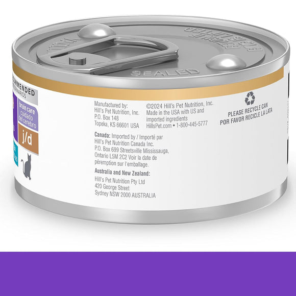 Hill’s Prescription Diet Cognitive + Mobility Brain Care + j/d Tuna & Vegetable Stew Wet Food For Cat (2.9 oz x 24 cans)