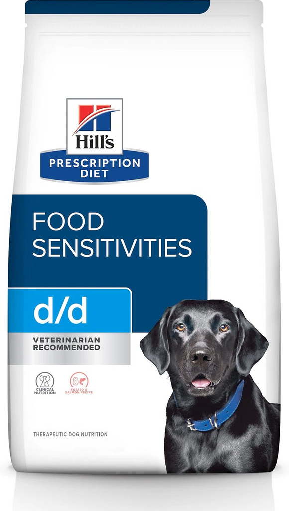 Hill’s Prescription Diet d/d Food Sensitivities Potato & Salmon Formula Dry Dog Food - 8 lb bag - Prescription Dog Food