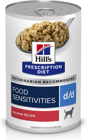 Hill’s Prescription Diet d/d Food Sensitivities Salmon Formula Canned Dog Food (13 oz x 12 cans) - Prescription Dog