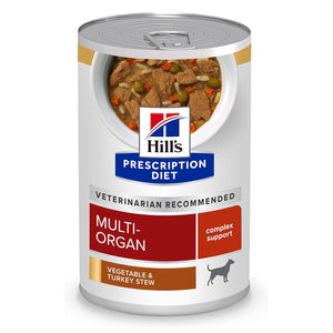 Hill's Prescription Diet Multi-Organ Complex Support Turkey & Vegetable Stew Wet Food For Dog (12.5oz x 12 cans)