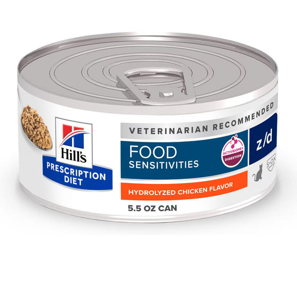Hill’s Prescription Diet z/d Skin/Food Sensitivities Canned Cat Food 5.5 oz x 24 cans - Prescription Cat Food 1