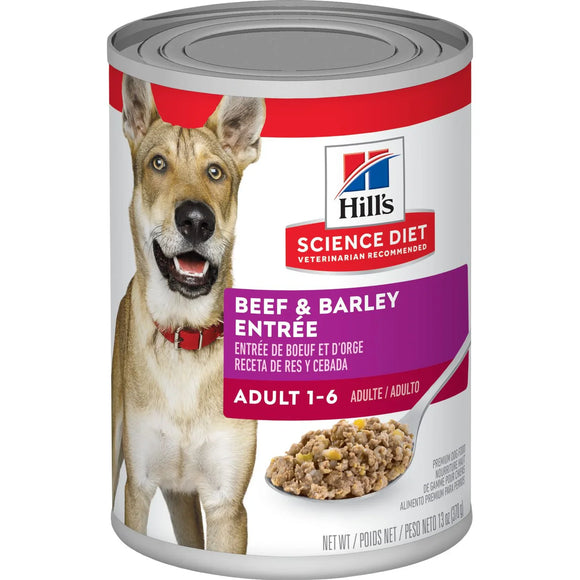 Hill’s Science Diet Adult Canned Dog Food Beef & Barley Entrée - 13 oz x 12 cans - Wet Dog Food 1