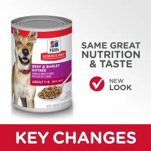 Hill’s Science Diet Adult Canned Dog Food Beef & Barley Entrée - Wet Dog Food 6
