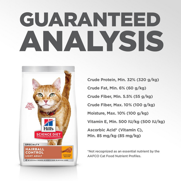 Hill’s Science Diet Adult Hairball Control Light Dry Cat Food - Dry Cat Food 8