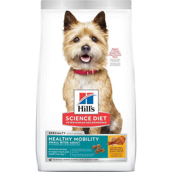 Hill’s Science Diet Adult Healthy Mobility Small Bites Chicken Meal Brown Rice & Barley Recipe Dry Dog Food - Small