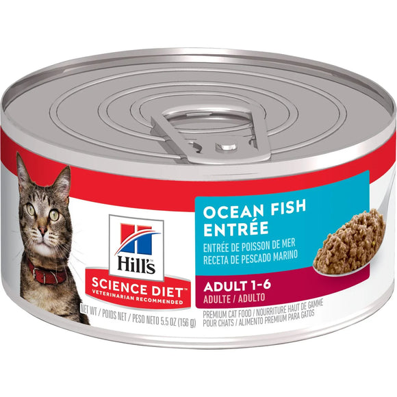 Hill's Science Diet Adult Canned Cat Food, Ocean Fish Entrée, 2.9 oz, 24 Pack wet cat food