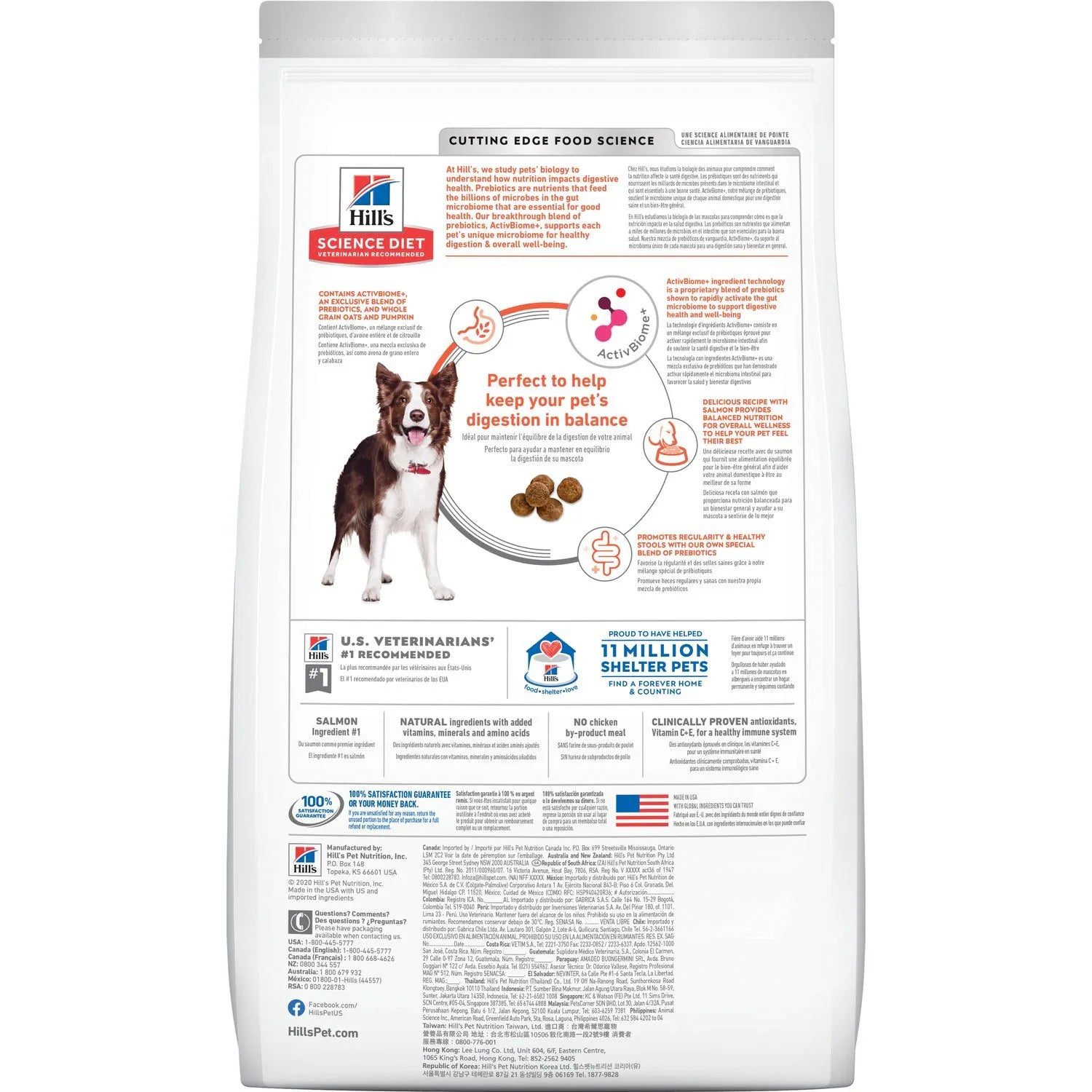 Hill's Science Diet Adult Perfect Digestion Salmon Dry Dog Food 22-lb