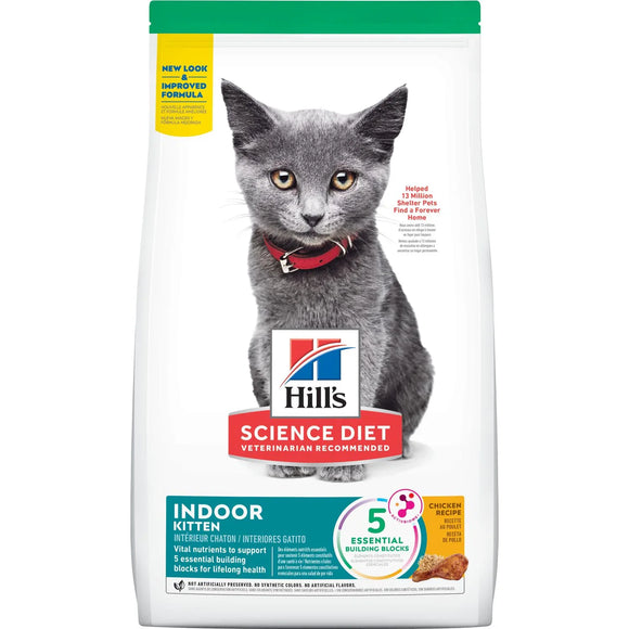 Hill's Science Diet Kitten Indoor Dry Cat Food, Chicken Recipe, 3.5 lb Bag