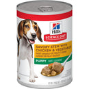 Hill's Science Diet Puppy Canned Dog Food, Savory Stew with Chicken & Vegetables, 12.8 oz, 12 Pack wet dog food