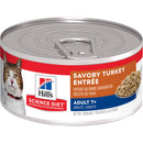 Hill's Science Diet Senior 7+ Canned Cat Food, Savory Turkey Entrée, 5.5 oz, 24 Pack wet cat food