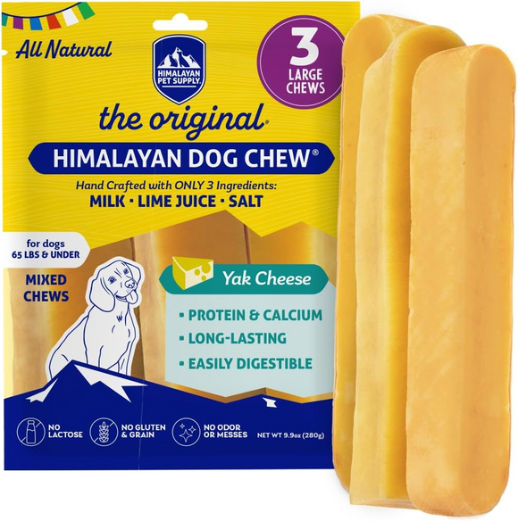 Himalayan Pet Supply Himalayan Dog Chew Original Yak Cheese Chew for Dogs - Mixed Sized for Dogs 65lbs & Under - 3
