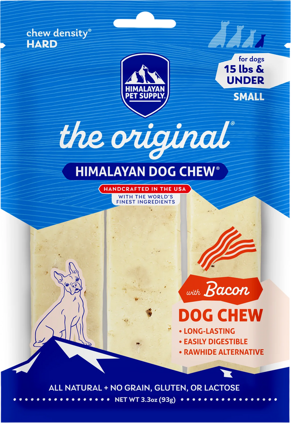 Himalayan Pet Supply Himalayan Dog Chew with Bacon for Dogs - Small Dogs 15lbs & Under - 3 chews - Dog Treats 5